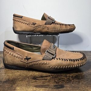 Men’s HS Trask Leather Upper Loafers Moccasin Style Brown Sz 10.5